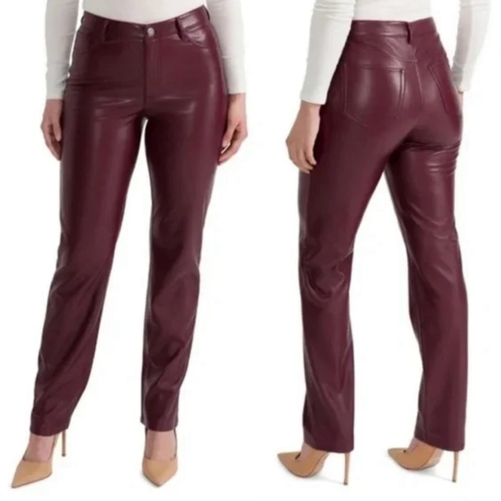 NWT. Joie. Faux leather pants. Size  14. Burgundy